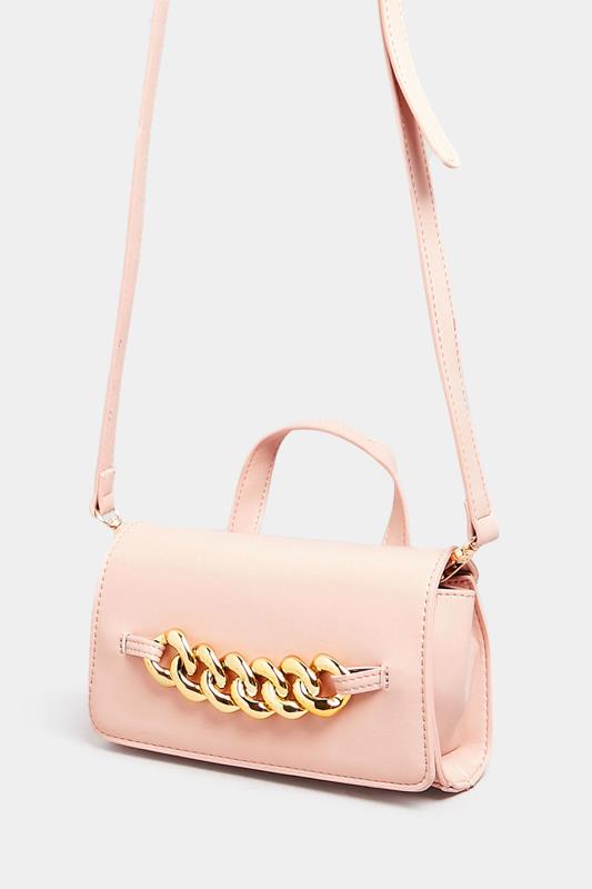  Yours Pink Croc & Gold Chain Mini Bag