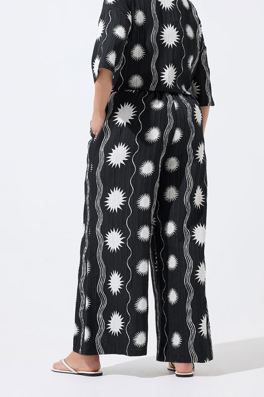 LIMITED COLLECTION Plus Size Black Sun Crinkle Trousers | Yours Clothing 2