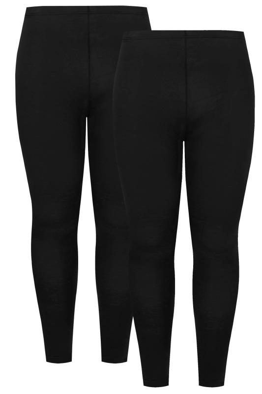 Plus Size 2 PACK Black Soft Touch Stretch Leggings | Yours Clothing 6