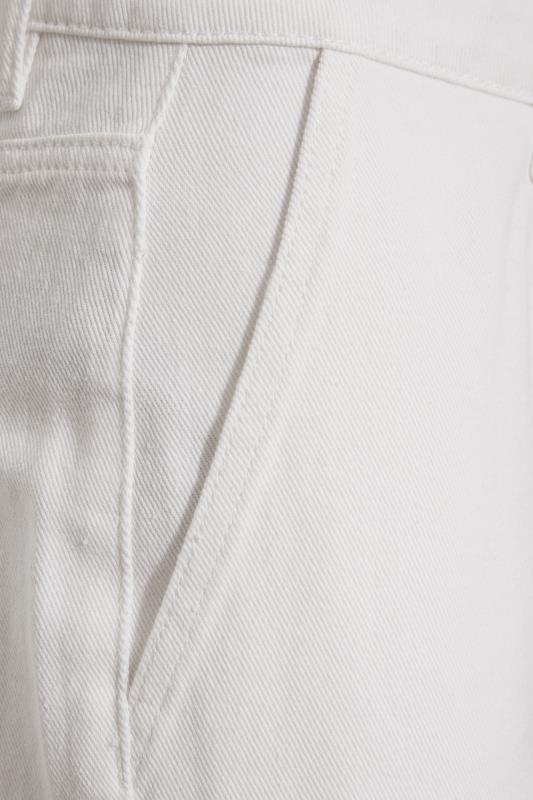 LTS Tall White Cotton Twill Wide Leg Trousers 4