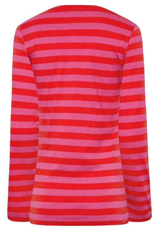 LTS Tall Women's Red & Pink Stripe Long Sleeve T-Shirt | Long Tall Sally 7