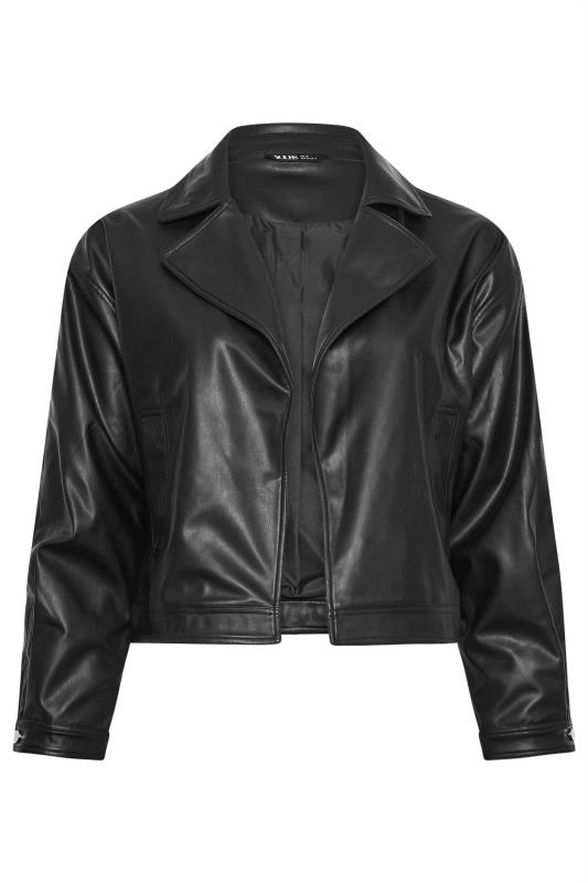 YOURS Plus Size Black Faux Leather Biker Jacket | Yours Clothing 5