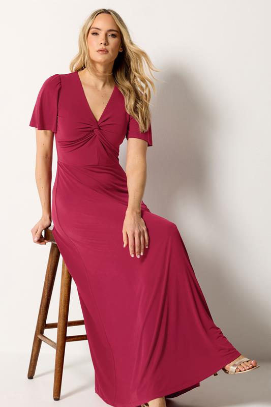 LTS Tall Red Twist Front Maxi Dress | LongTallSally 1