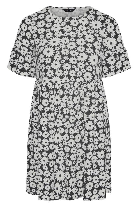 Plus Size Black & White Floral Smock Tunic Dress | Yours Clothing 6