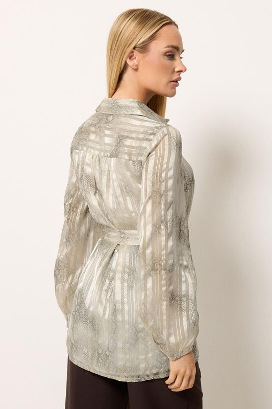 STAR Grey Snake Print Tie Belt Longline Shirt | StarByJM 2