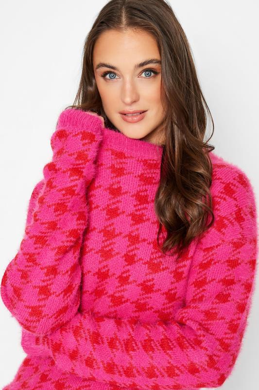 LTS Tall Pink Dogtooth Check Jumper 4