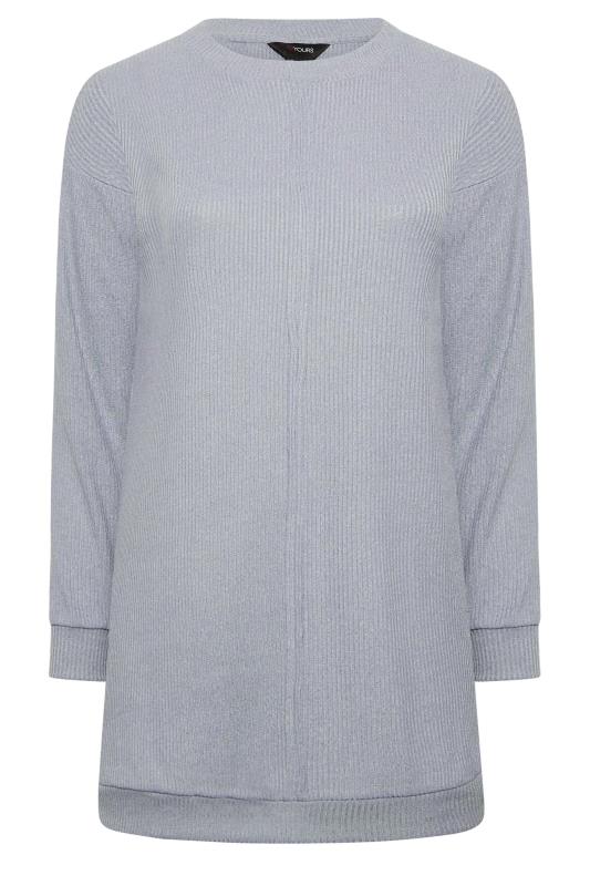 Plus Size Womens Curve Light Blue Seam Detail Jumper | Yours Clothing 6