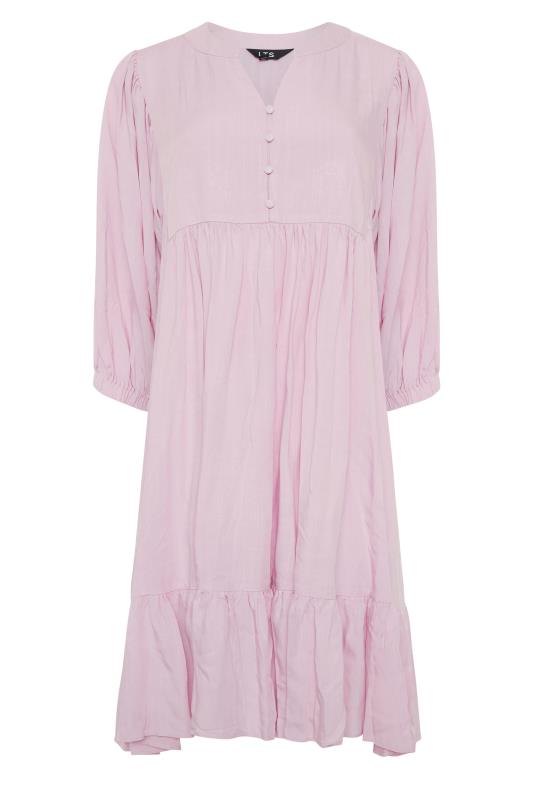 LTS Tall Pink Tiered Smock Dress 6