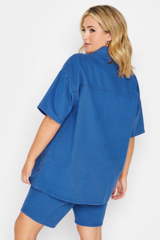 YOURS Plus Size Cobalt Blue Denim Shirt | Yours Clothing 3