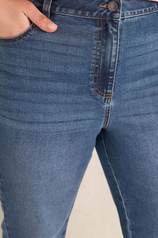 EVANS Plus Size CurveFit Blue Midwash Straight Leg Denim Jeans | Evans 4