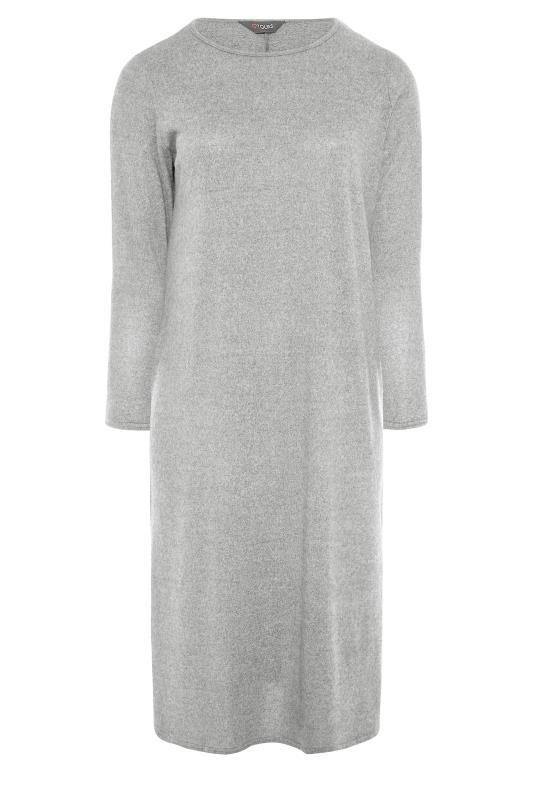Plus Size Curve Grey Soft Touch Jumper Midaxi Dress | Yours Clothing 6