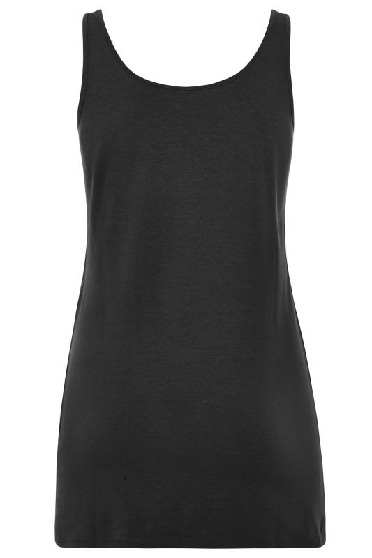 LTS MADE FOR GOOD Tall Black Cotton Longline Vest Top 5