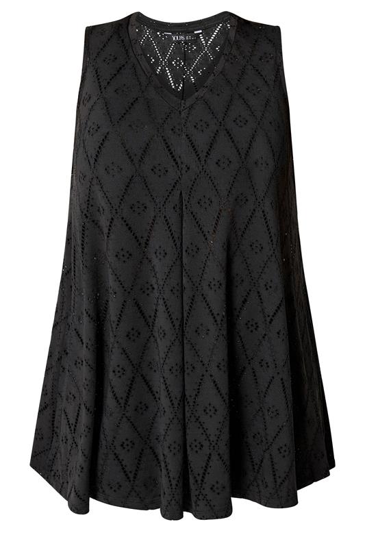 YOURSET 2 PACK Plus Size Black & Green Pointelle Vest Top | Yours Clothing 9