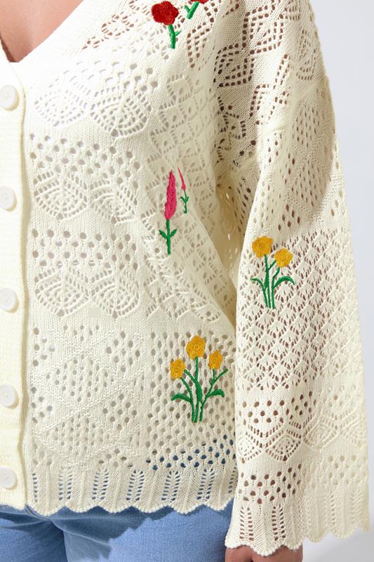 LIMITED COLLECTION Plus Size White Crochet Embroidered Cardigan 5