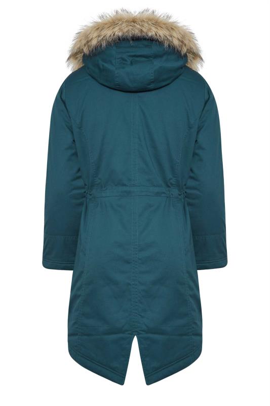 BUMP IT UP Maternity Curve Blue Parka Coat | Yours Clothing 8