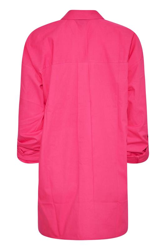 LTS Tall Hot Pink Oversized Cotton Shirt 8