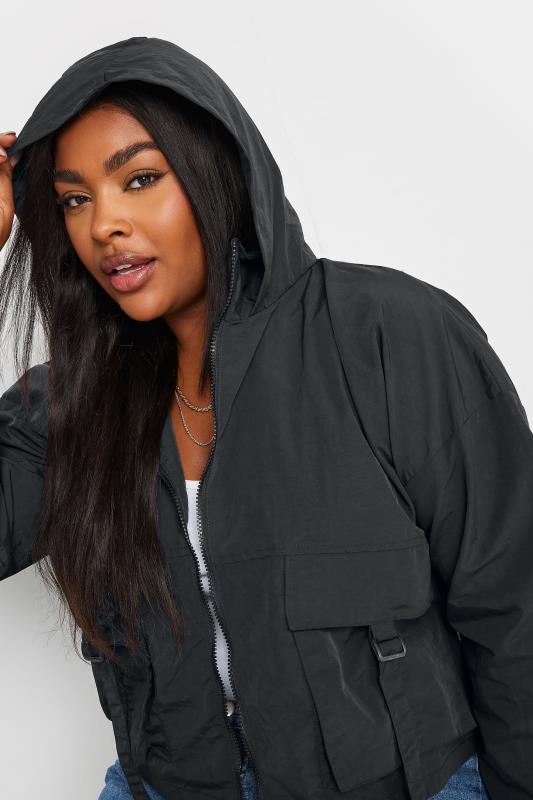 LIMITED COLLECTION Plus Size Black Hooded Cargo Jacket | Yours Clothing 5