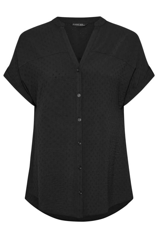 EVANS Plus Size Black Short Sleeve Blouse | Evans 5