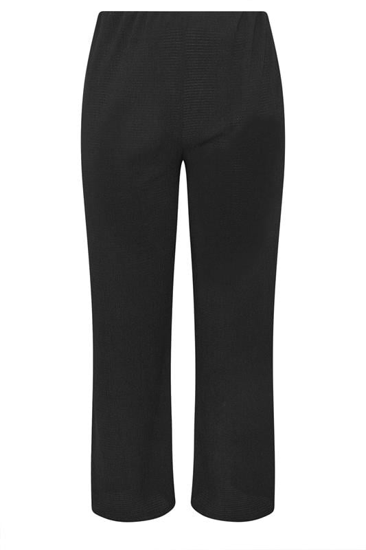 LIMITED COLLECTION Plus Size Black Crinkle Wide Leg Trousers | Yours Clothing 6