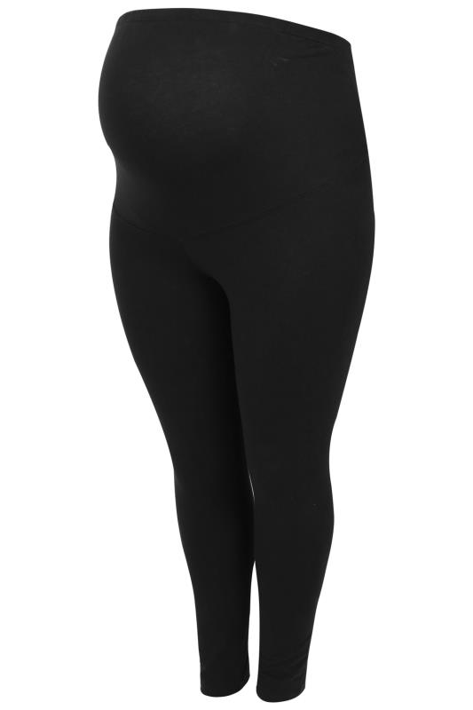 Plus Size BUMP IT UP MATERNITY 2 Pack Black Essential Leggings With Comfort Panel | Yours Clothing 3