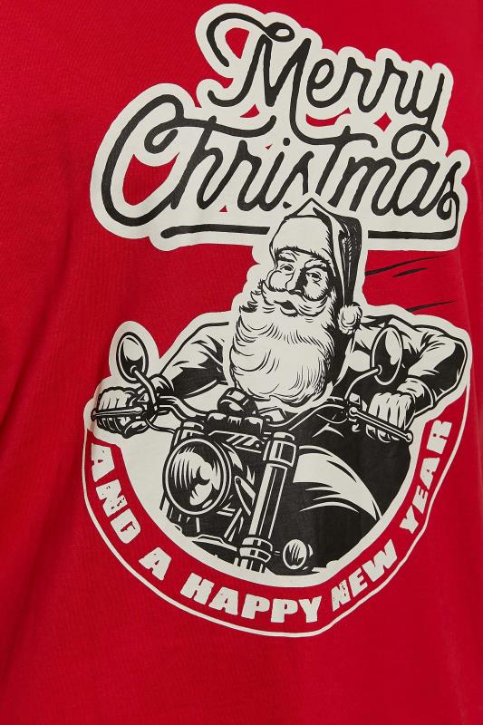 KAM Big & Tall Red Santa Biker Print T-Shirt | BadRhino 2