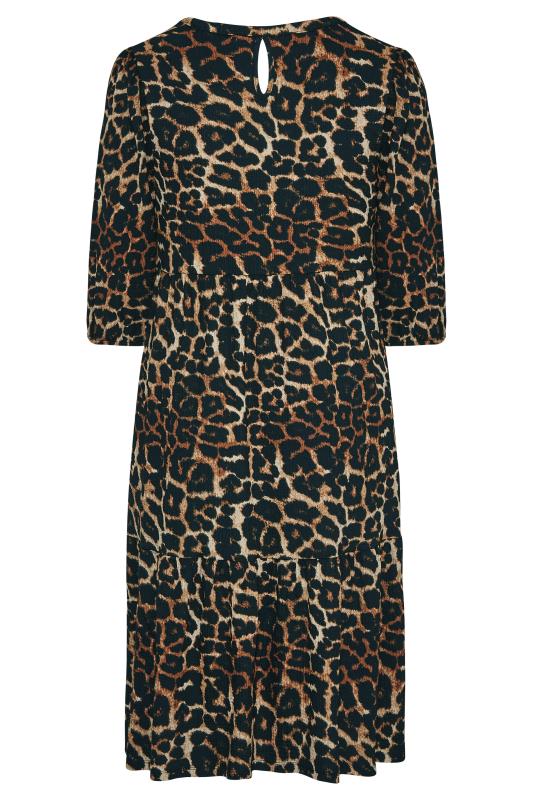 Curve Black Leopard Print Fril Hem Dress 7