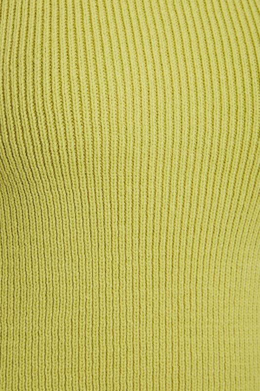 YOURS PETITE Plus Size Lime Green High Neck Knitted Vest Top | Yours Clothing 5