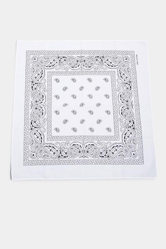White Paisley Print Bandana Scarf | Yours Clothing  5