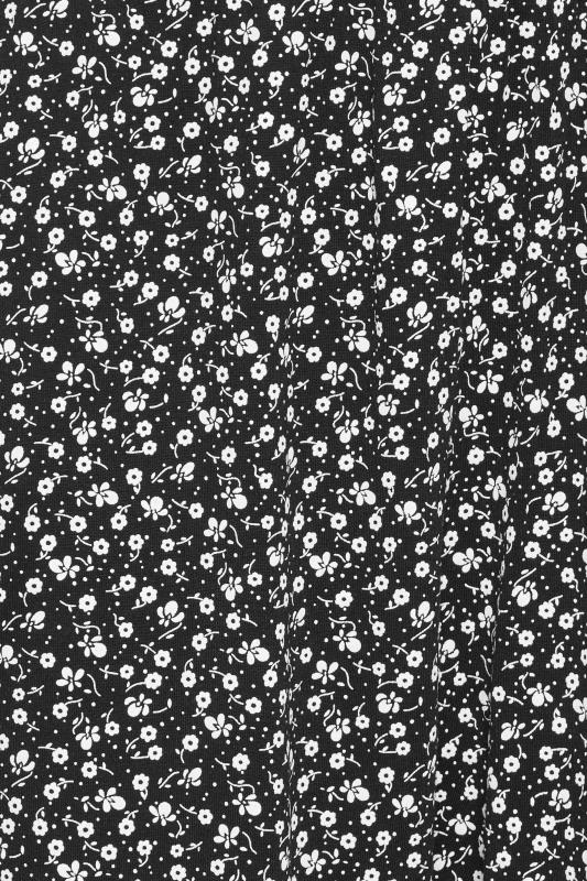 M&Co Petite Black Ditsy Floral Print Harem Trousers | M&Co 5