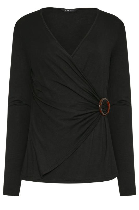 LTS Tall Black Wrap Buckle Top | Long Tall Sally 6