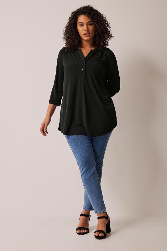 EVANS Plus Size Black Jersey Shirt | Evans 2