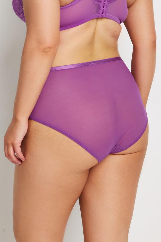 YOURS Plus Size Pink Lace Front Full Briefs | Yours Clothing 3