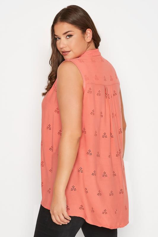 Plus Size Pink Sleeveless Swing Shirt | Yours Clothing  3