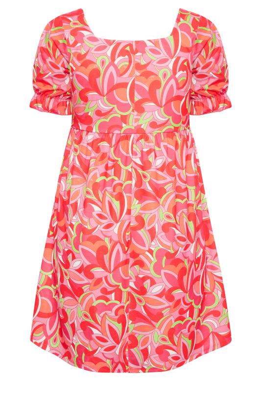 LIMITED COLLECTION Plus Size Red Abstract Print Smock Dress | Yours Clothing 7