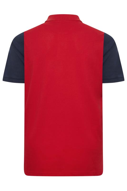 U.S. POLO ASSN. Big & Tall Red Angle Cut & Sew Polo Shirt | BadRhino 4