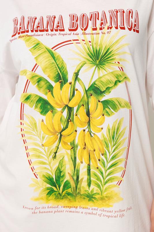 YOURS Plus Size White Banana Graphic Boxy T-Shirt | Yours Clothing 4