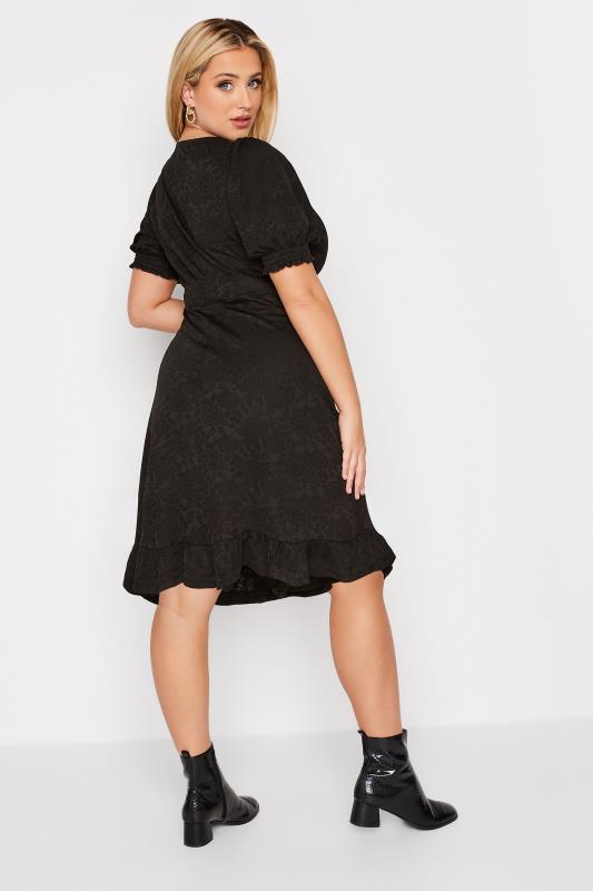 Plus Size Curve Black Floral V-Neck Midi Dress | Yours Clothing 3