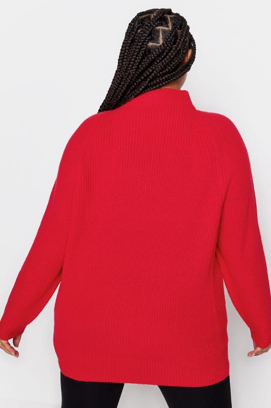 YOURS Plus Size Red Ribbed Knitted Jumper | Yours Clothing  4