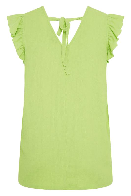 Lime Green Frill Sleeve Vest Top_BK.jpg