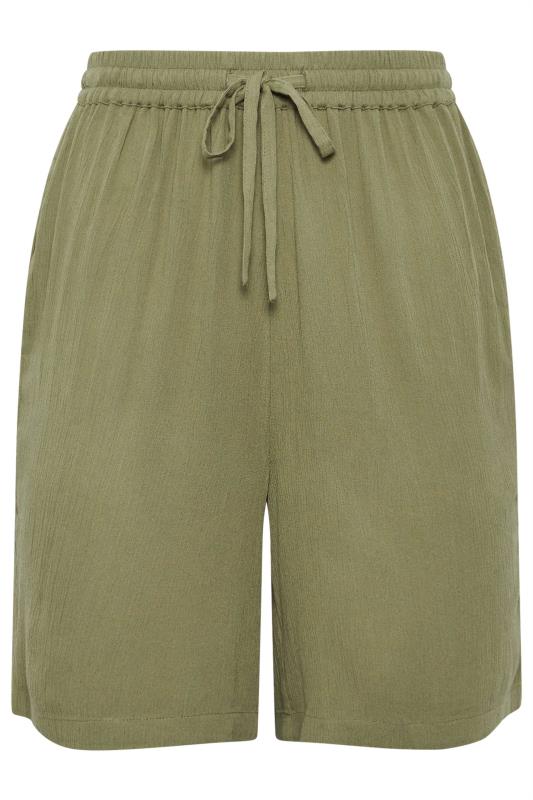 LTS Tall Womens Olive Green Textured Shorts | Long Tall Sally 5