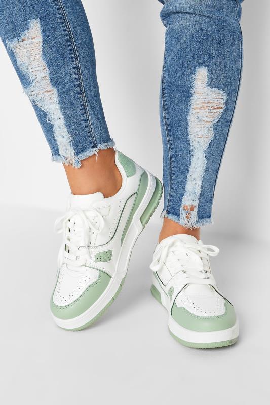 Plus Size  Yours Green Chunky Trainers In Extra Wide EEE Fit