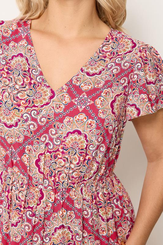 YOURS Plus Size Pink Paisley Print Smock Dress | Yours Clothing 4