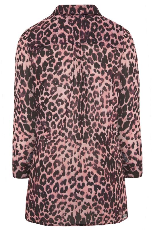 LTS Pink Leopard Print Longline Chiffon Shirt_BK.jpg