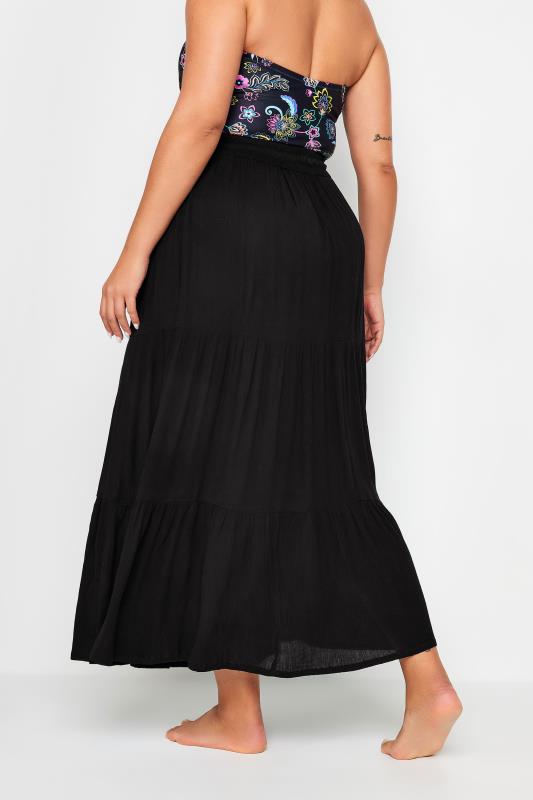 YOURS Curve Plus Size Black Tiered Beach Skirt | Yours Clothing  4
