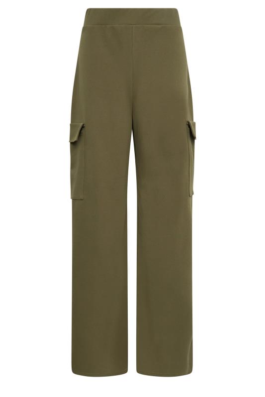 LTS Tall Khaki Green Wide Leg Cargo Trousers | Long Tall Sally  4