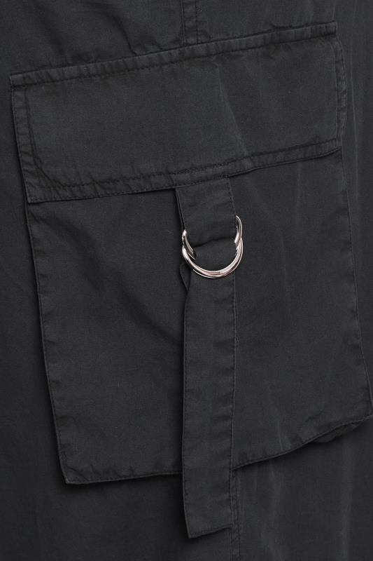 YOURS Plus Size Black Cargo Parachute Trouser | Yours Clothing