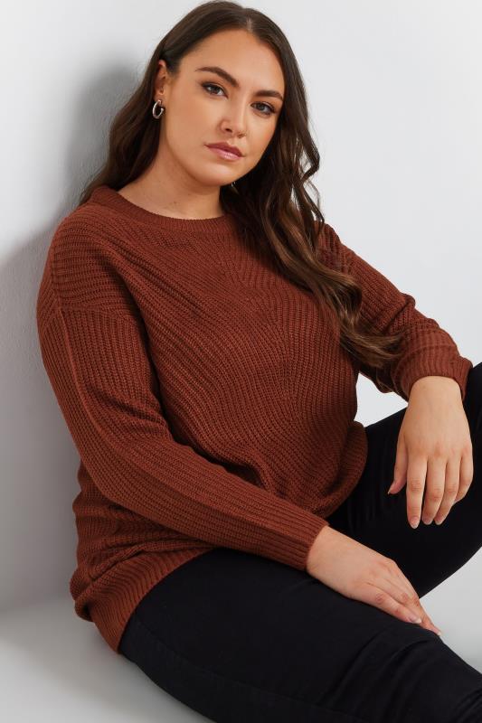 YOURS Plus Size Essential Burnt Orange Knitted Jumper | Yours Clothing 4