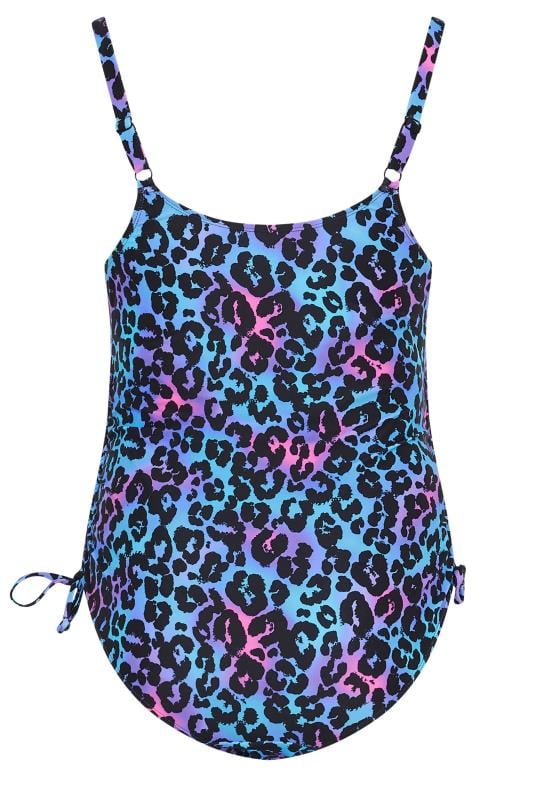 BUMP IT UP MATERNITY Plus Size Blue Leopard Print Swimsuit | Yours Curve 6