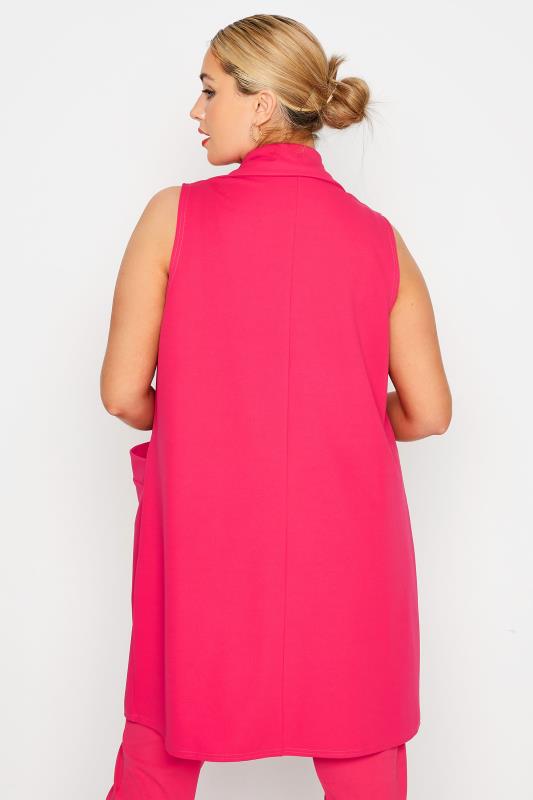 LIMITED COLLECTION Curve Hot Pink Button Front Sleeveless Blazer_D.jpg