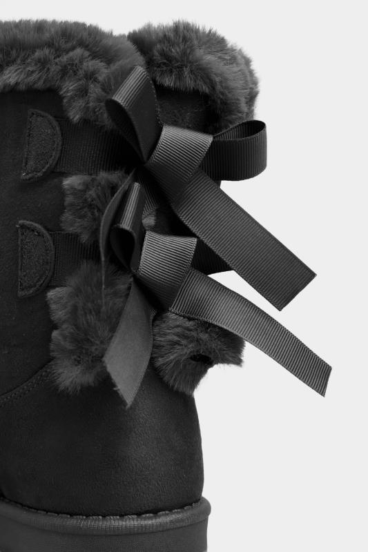 Black Vegan Suede Bow Detail Boots In Extra Wide Fit_E.jpg